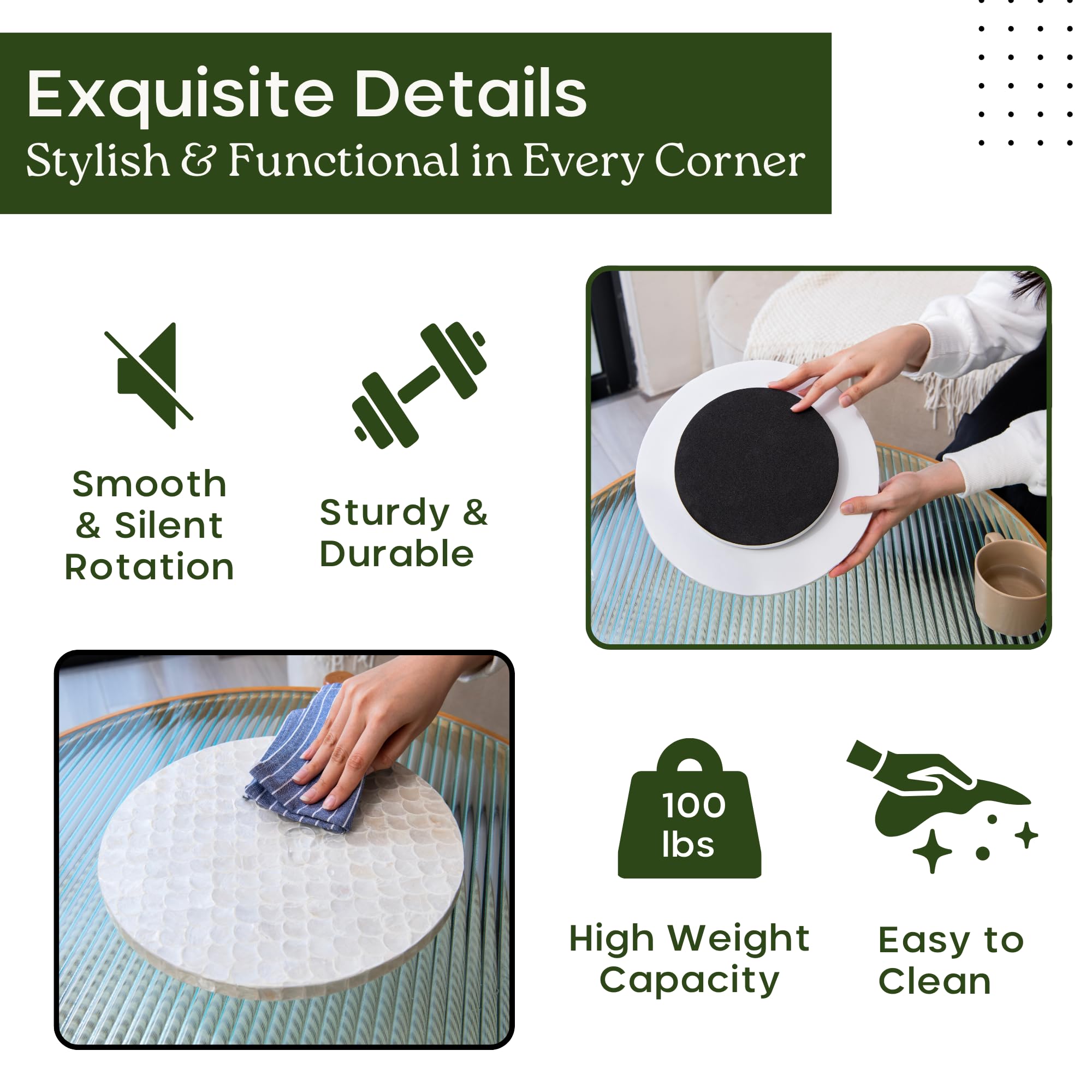 Chi An Home Lazy Susan uso multifuncional para cocina y comedor