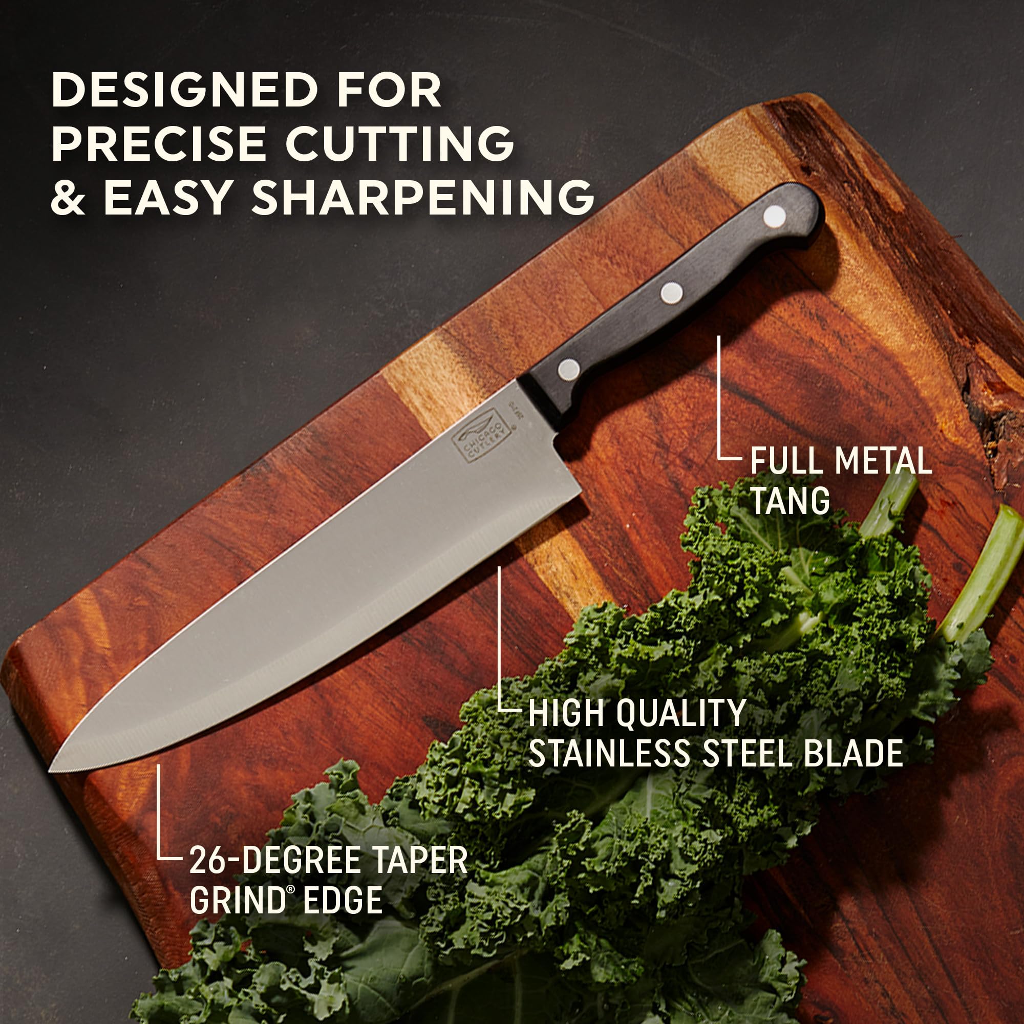 Cuchillo pelador Chicago Cutlery de 3,5 pulgadas para pelar y quitar piel.