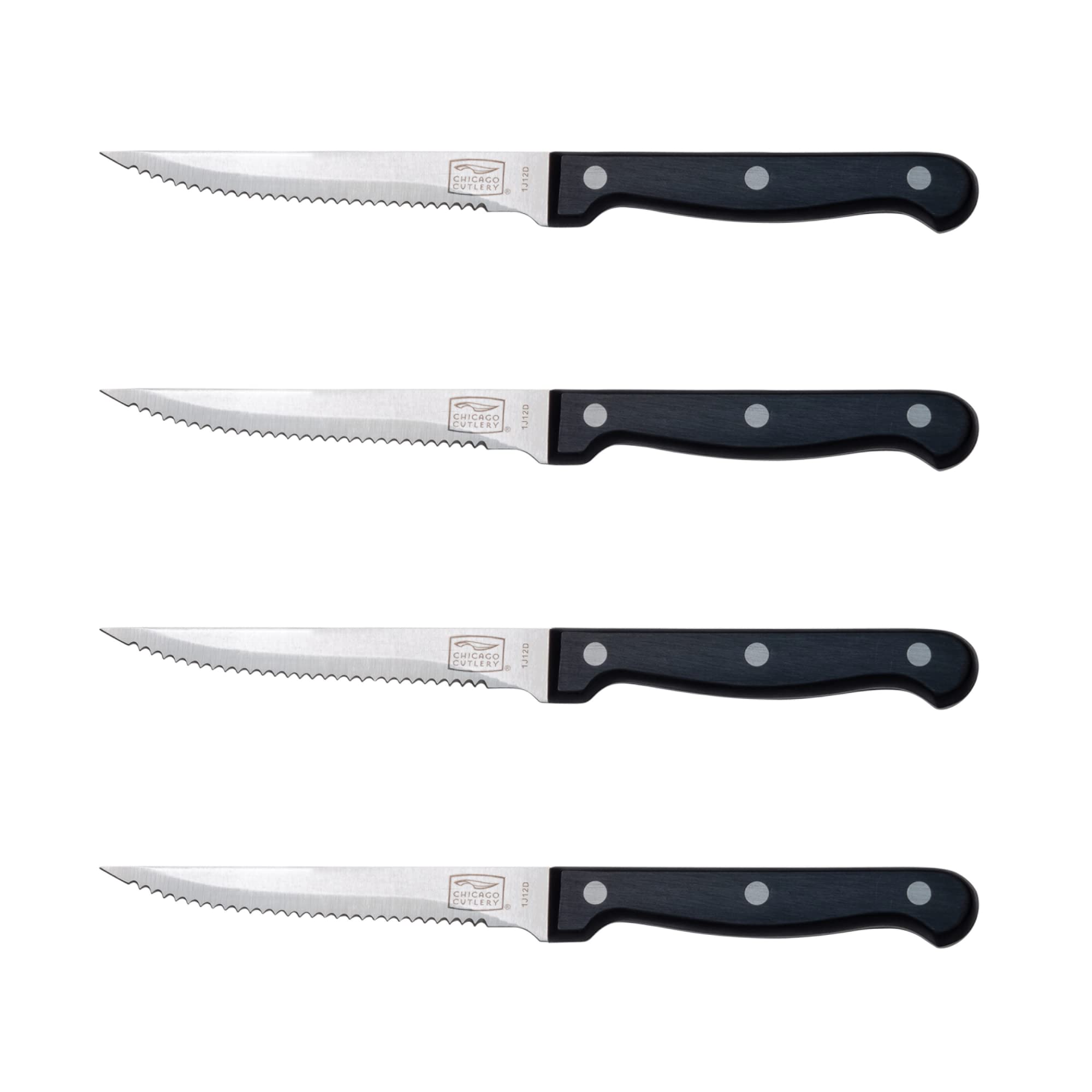 Cuchillos Chicago Cutlery Essentials con filo serrado de 4–5 pulgadas para cortar carne con facilidad