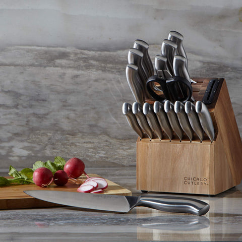 Bloque de madera con afilador incorporado para Chicago Cutlery Insignia.