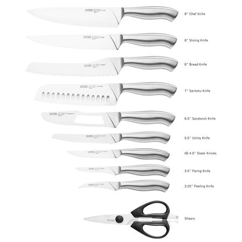 Conjunto de 18 piezas Chicago Cutlery Insignia listo para uso diario.