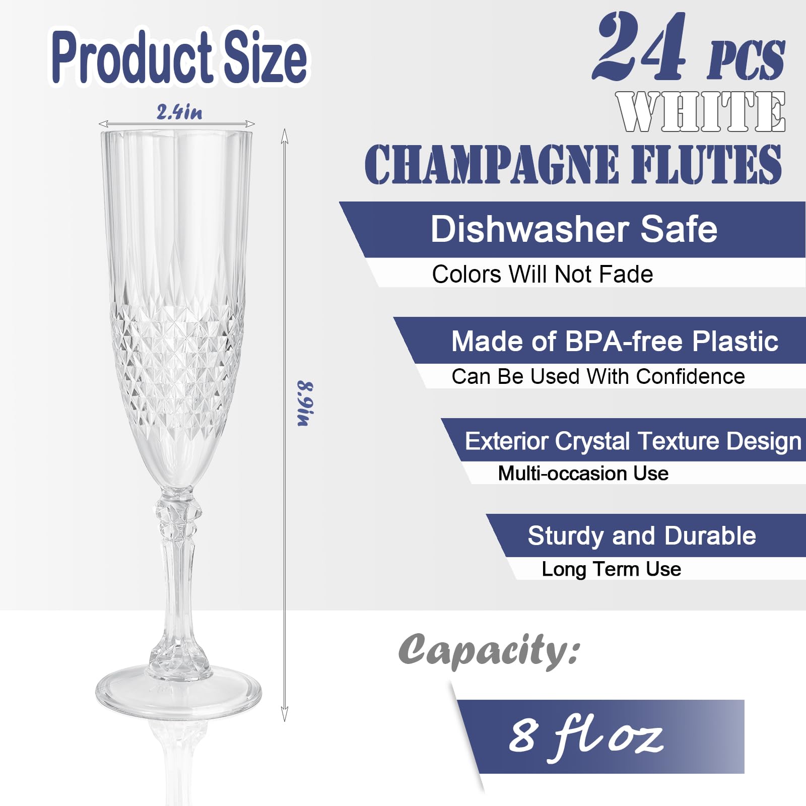 CHICERA: copa-champagne-plástico-blanco, diseño cristalino que realza el brillo de tus cócteles.