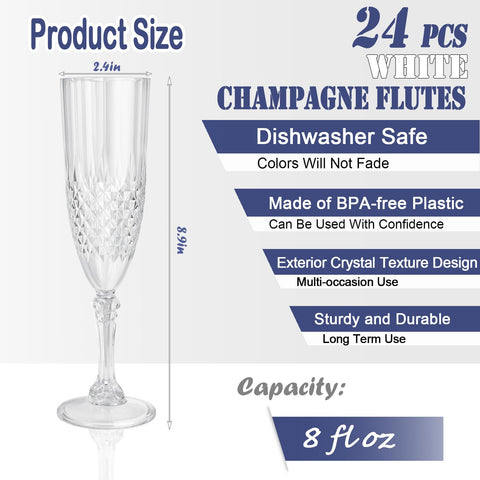 CHICERA: copa-champagne-plástico-blanco, diseño cristalino que realza el brillo de tus cócteles.