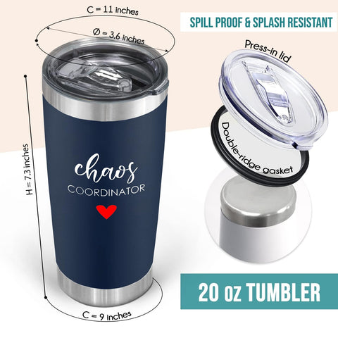 CHICKOR vaso 20 onzas con tapa anti-derrame,ideal para viaje diario.
