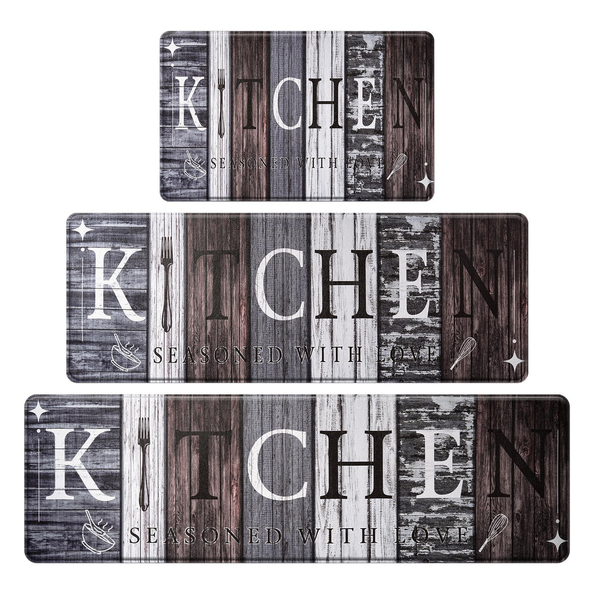 CHICNOOK alfombra PVC estilo granja con tabla de madera para uso diario en cocina