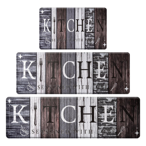 CHICNOOK alfombra PVC estilo granja con tabla de madera para uso diario en cocina