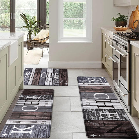 CHICNOOK alfombra cocina con tabla de madera, antideslizante para suelos seguros