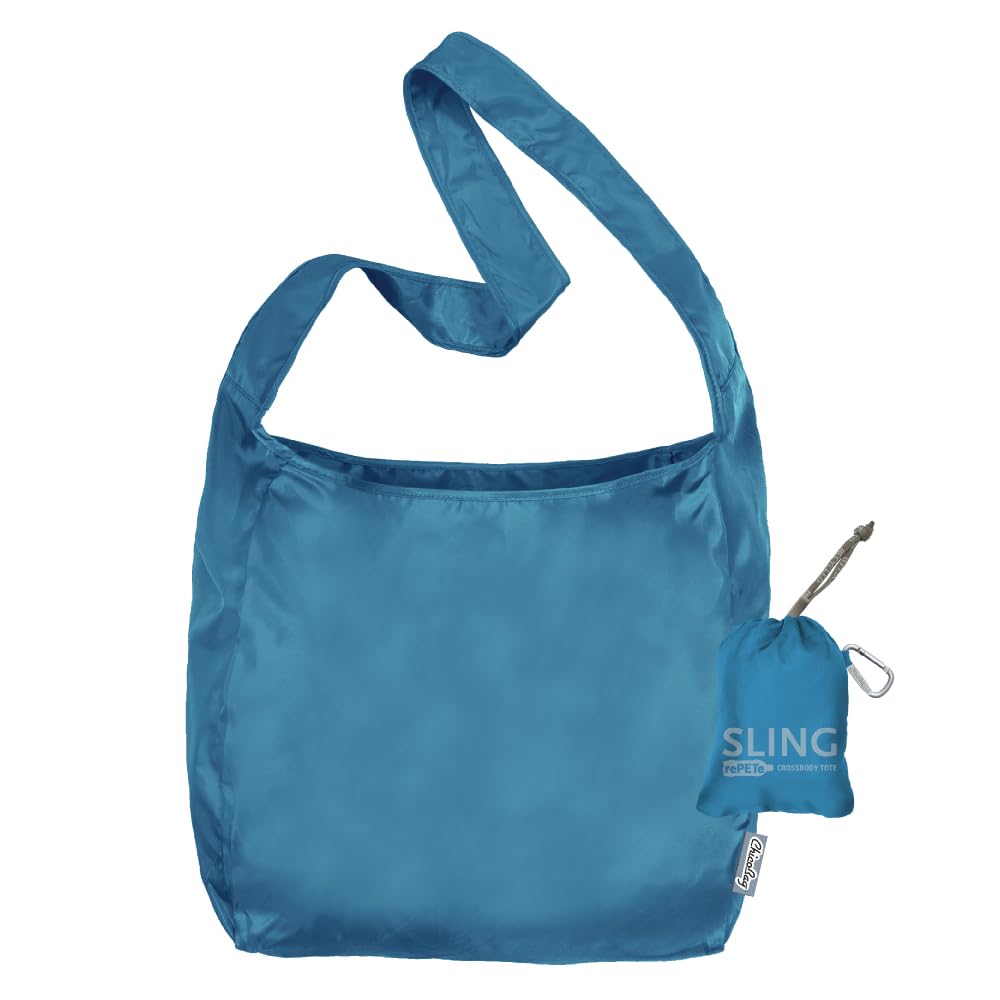 ChicoBag Sling rePETe Refine: diseño mensajero para uso diario, cómodo y práctico.
