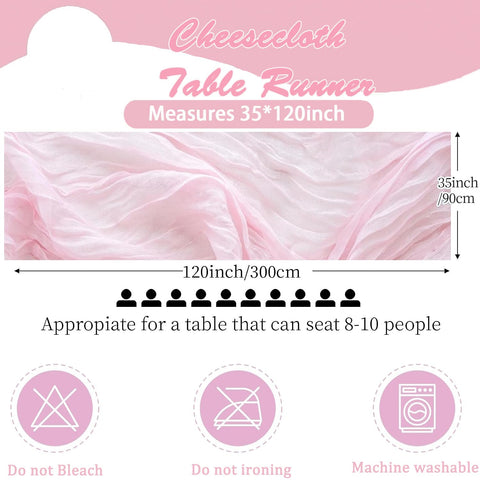 ChicToteDesigns: camino de mesa gasa rosa crea ambiente romántico en celebraciones.