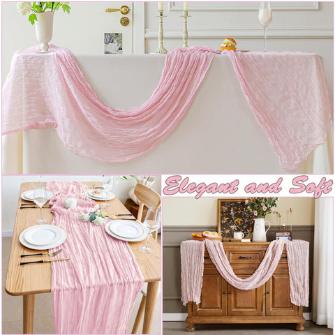 ChicToteDesigns: camino de mesa rosa claro ligero y reutilizable para eventos.