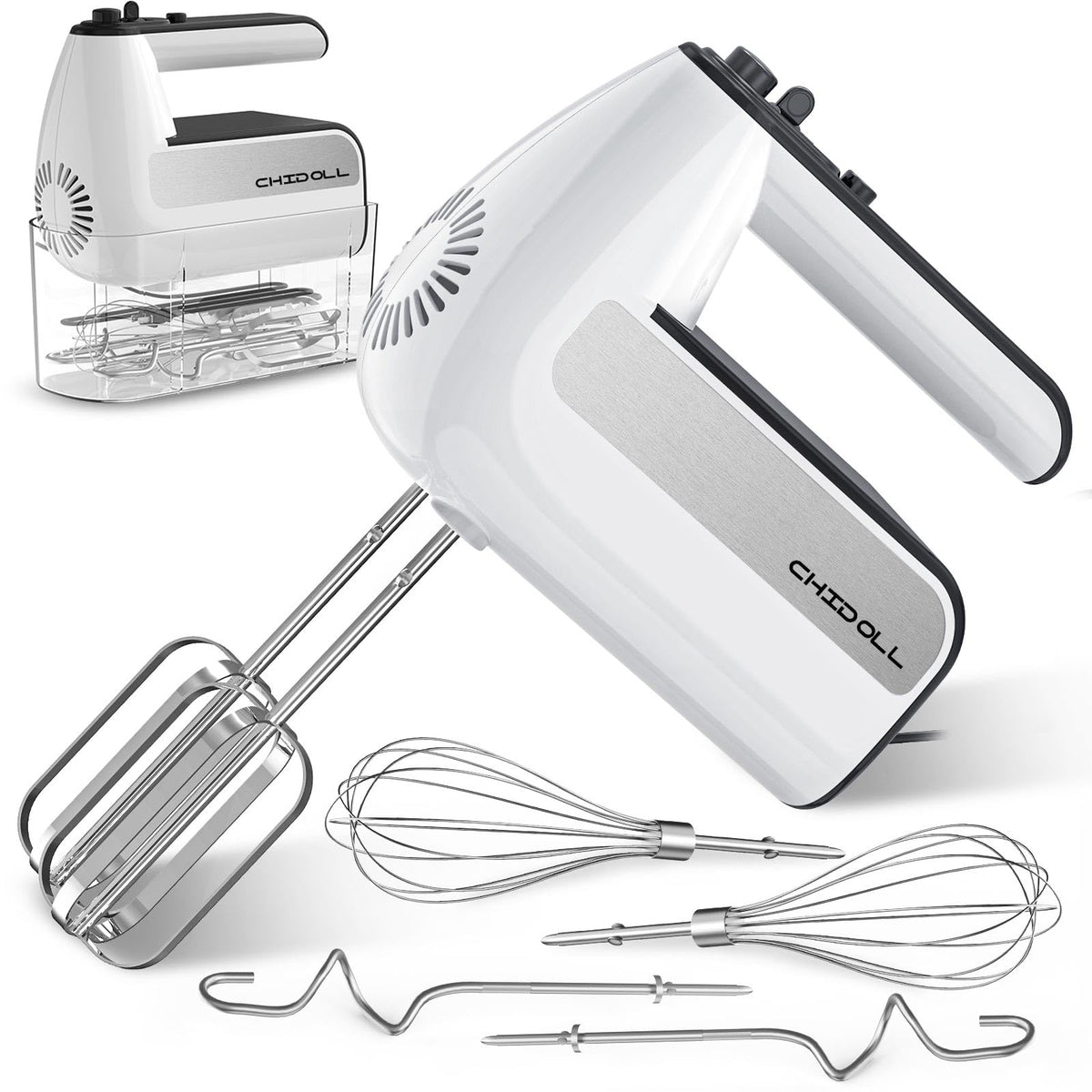 CHIDOLL batidora de mano con potencia 800W para mezclar masas
