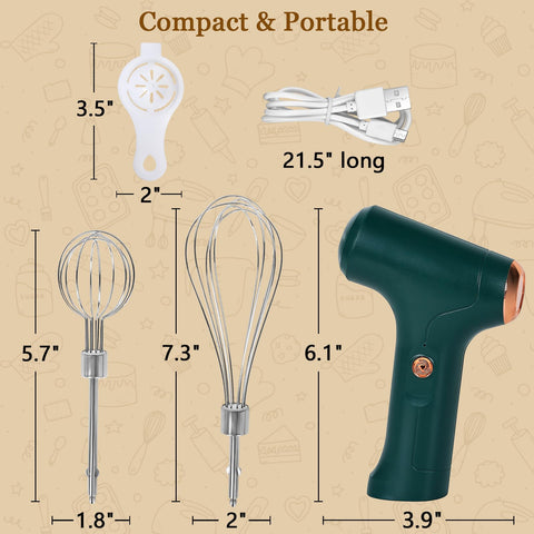 Chidoyii batidora de mano con accesorio separador de claras para recetas.