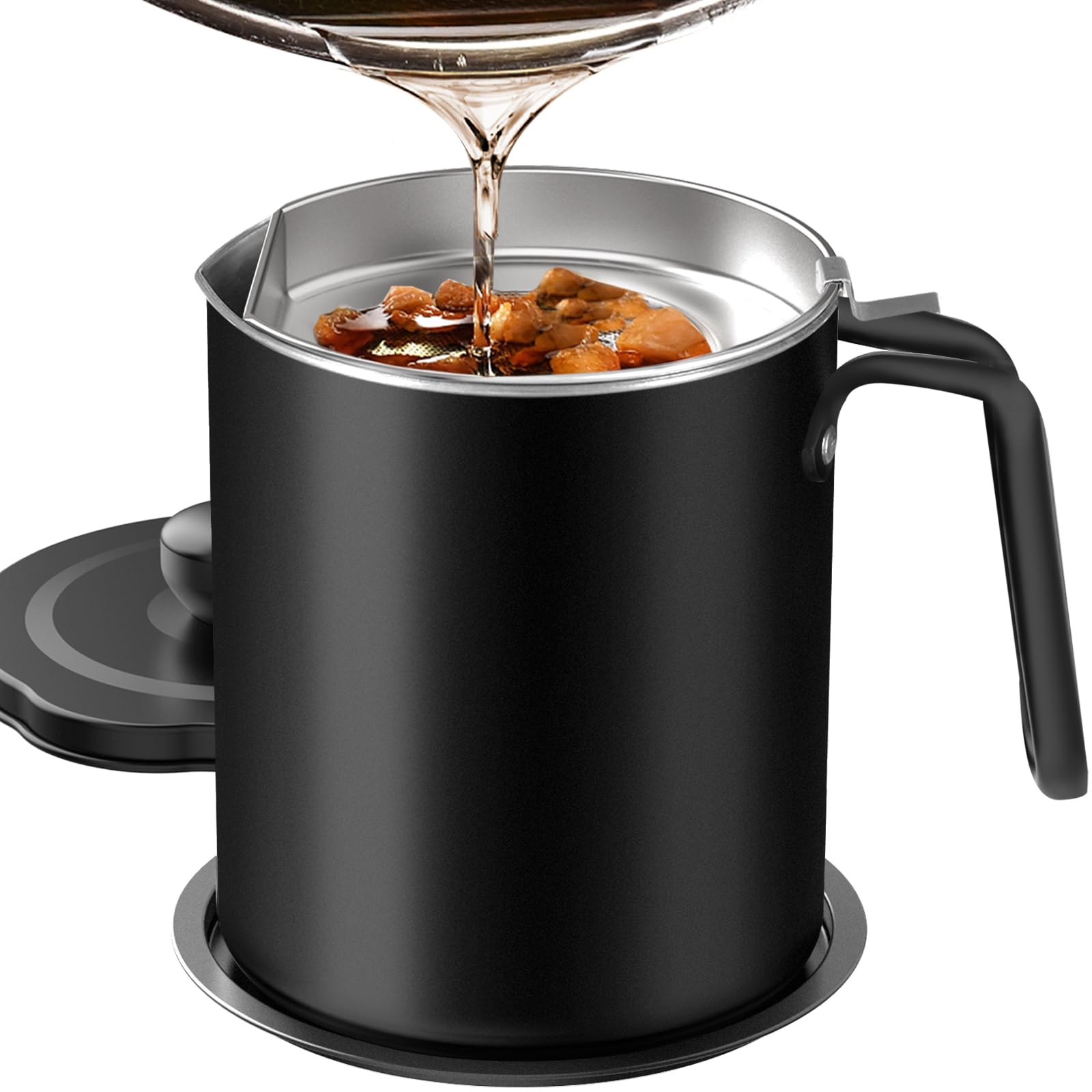 Chihee contenedor de grasa de acero inoxidable con tapa hermética para aceite limpio.