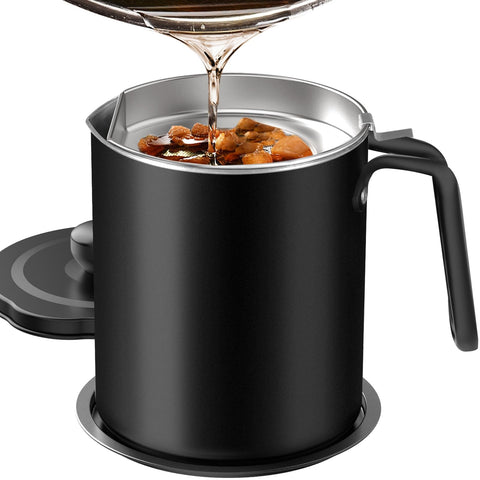 Chihee contenedor de grasa de acero inoxidable con tapa hermética para aceite limpio.