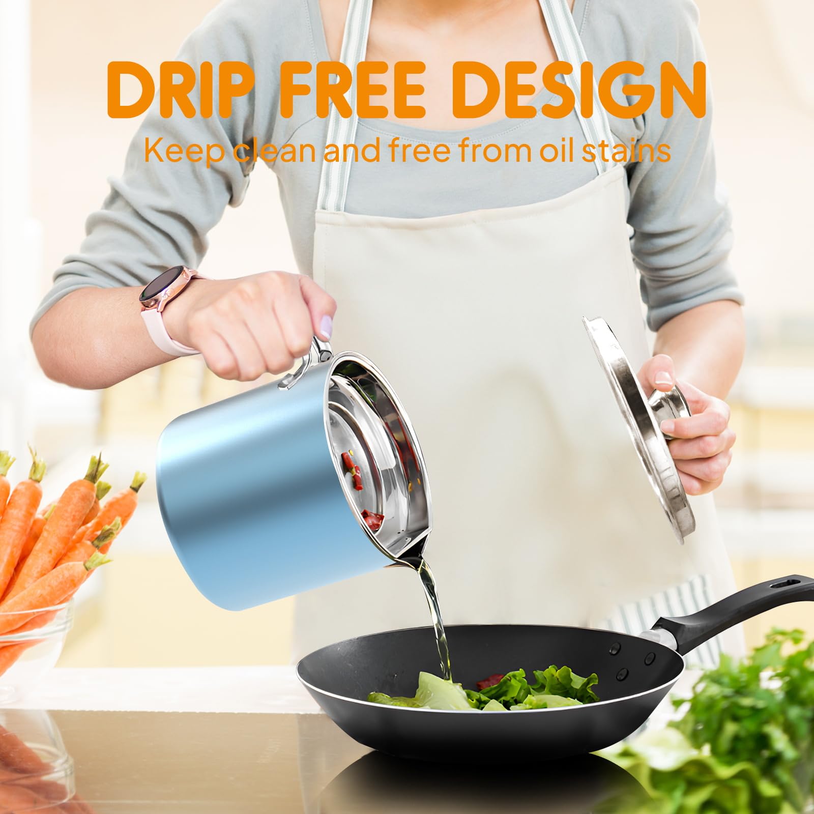 Chihee mango ergonómico para verter con precisión sin goteos