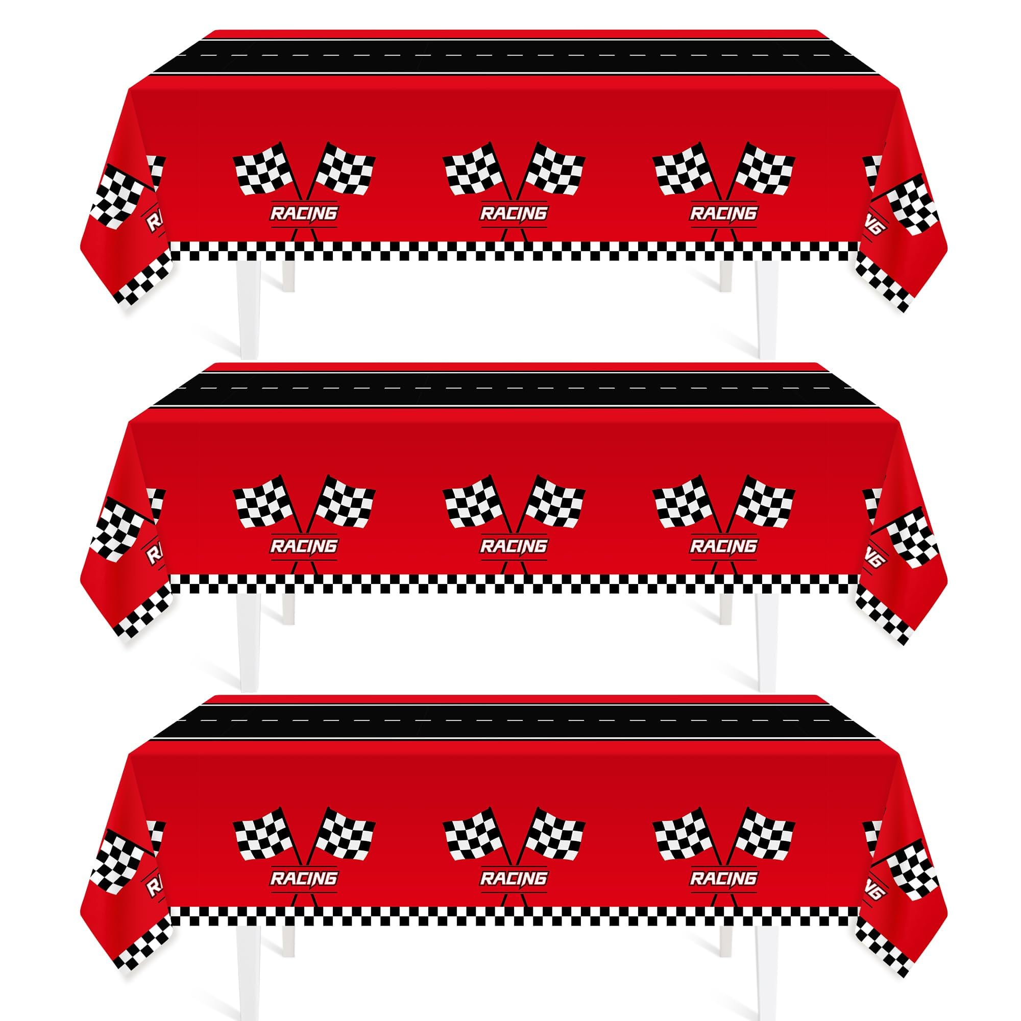 Mantel Childom para carreras con diseño a cuadros protege la mesa.