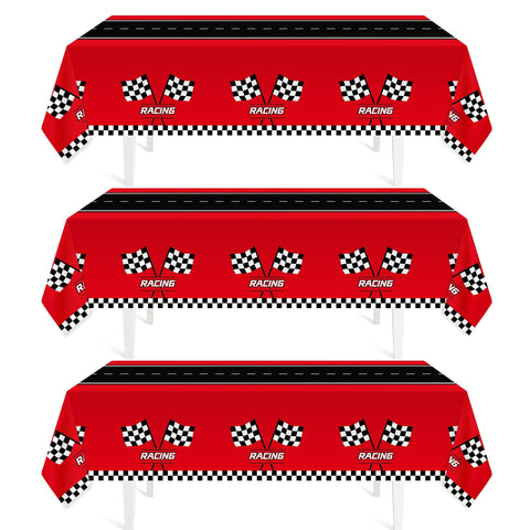 Mantel Childom para carreras con diseño a cuadros protege la mesa.