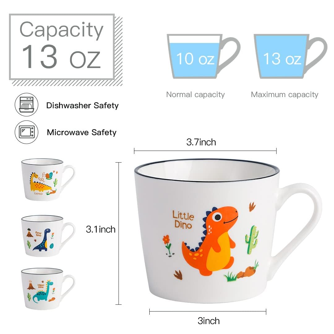 CHILDIKE jarras dinosaurio cerámica 13oz, aptas para microondas y lavavajillas diarios