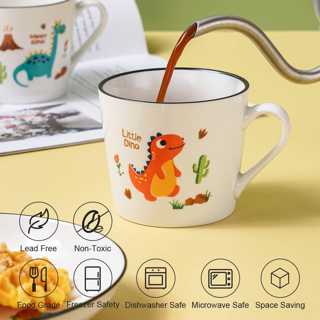 CHILDIKE tazas dinosaurio cerámica, diseño divertido para niños y adolescentes