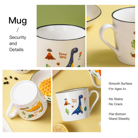 CHILDIKE juego de 4 tazas dinosaurio, regalo navideño para toda la familia