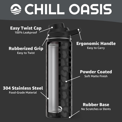 Sello de silicona a prueba de fugas evita derrames con la Chill Oasis.