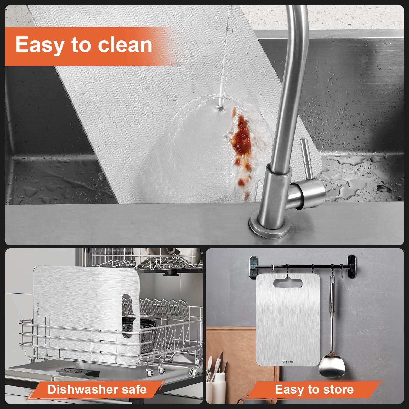 Chin-Best tabla compacta 11-5x8 pulgadas, ideal para cocinas pequeñas.