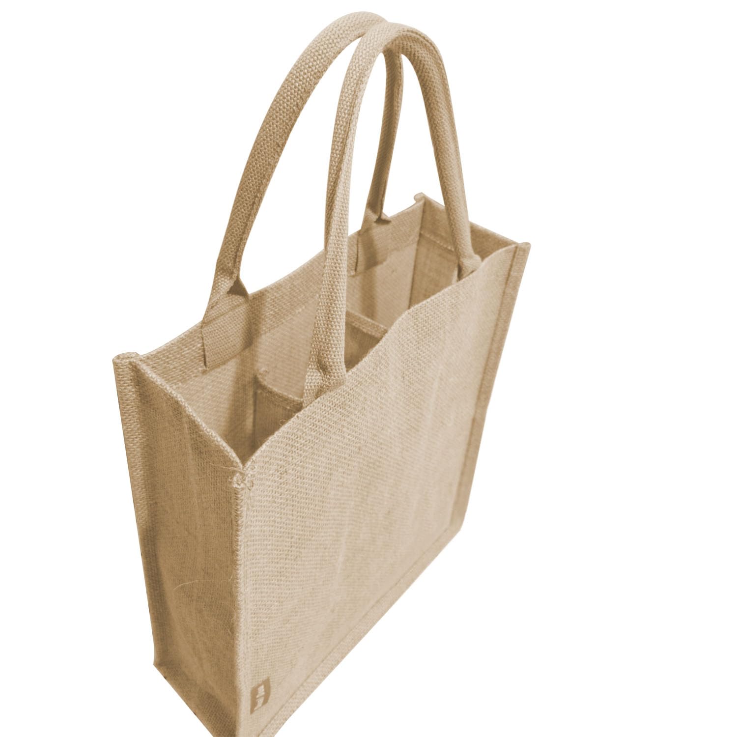 CHINGE ZHI bolsa de vino yute tres botellas, ideal como regalo sostenible.