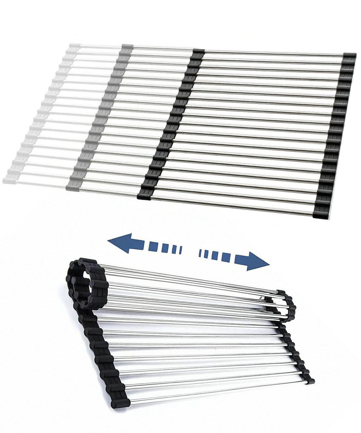 CHIRISEN estante enrollable para secado de platos, ideal para ahorrar espacio en la cocina.