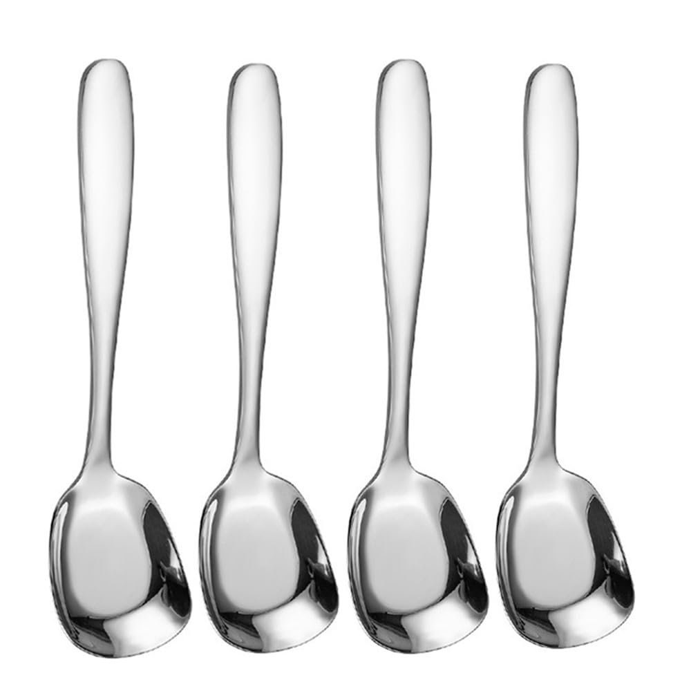 Cucharas chislim acero inoxidable con cabeza cuadrada para servir sopa de forma precisa.