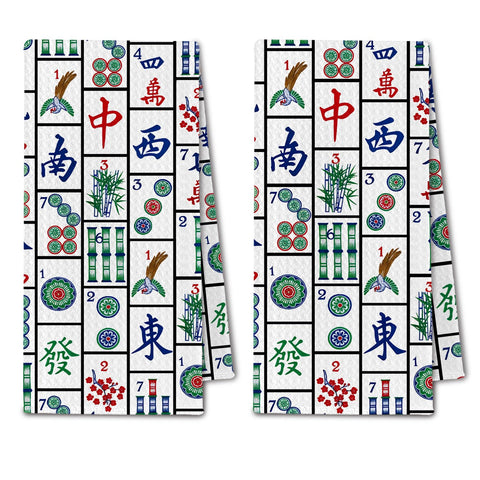 Paños de cocina ChissNook mahjong, tamaño 16x24, prácticos para secar manos.