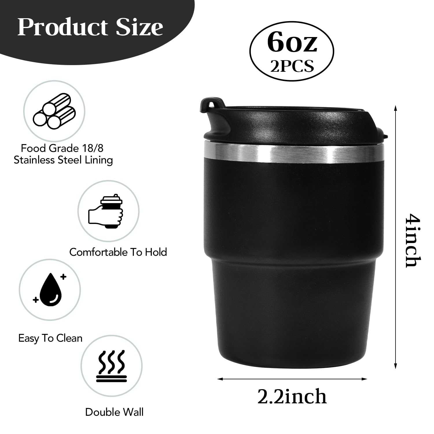 CHLJAR acero inoxidable de doble pared, duradero y anti-quemaduras