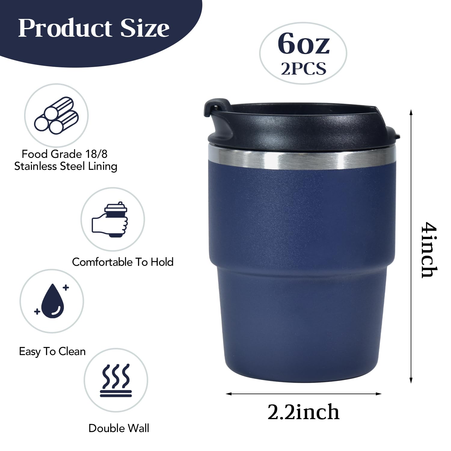 CHLJAR taza espresso con aislamiento al vacío para conservar calor.