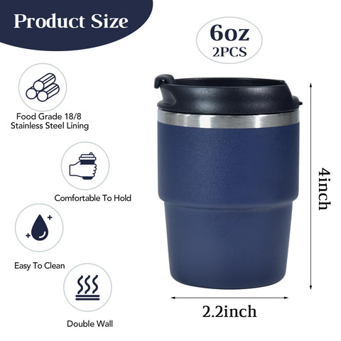 CHLJAR taza espresso con aislamiento al vacío para conservar calor.