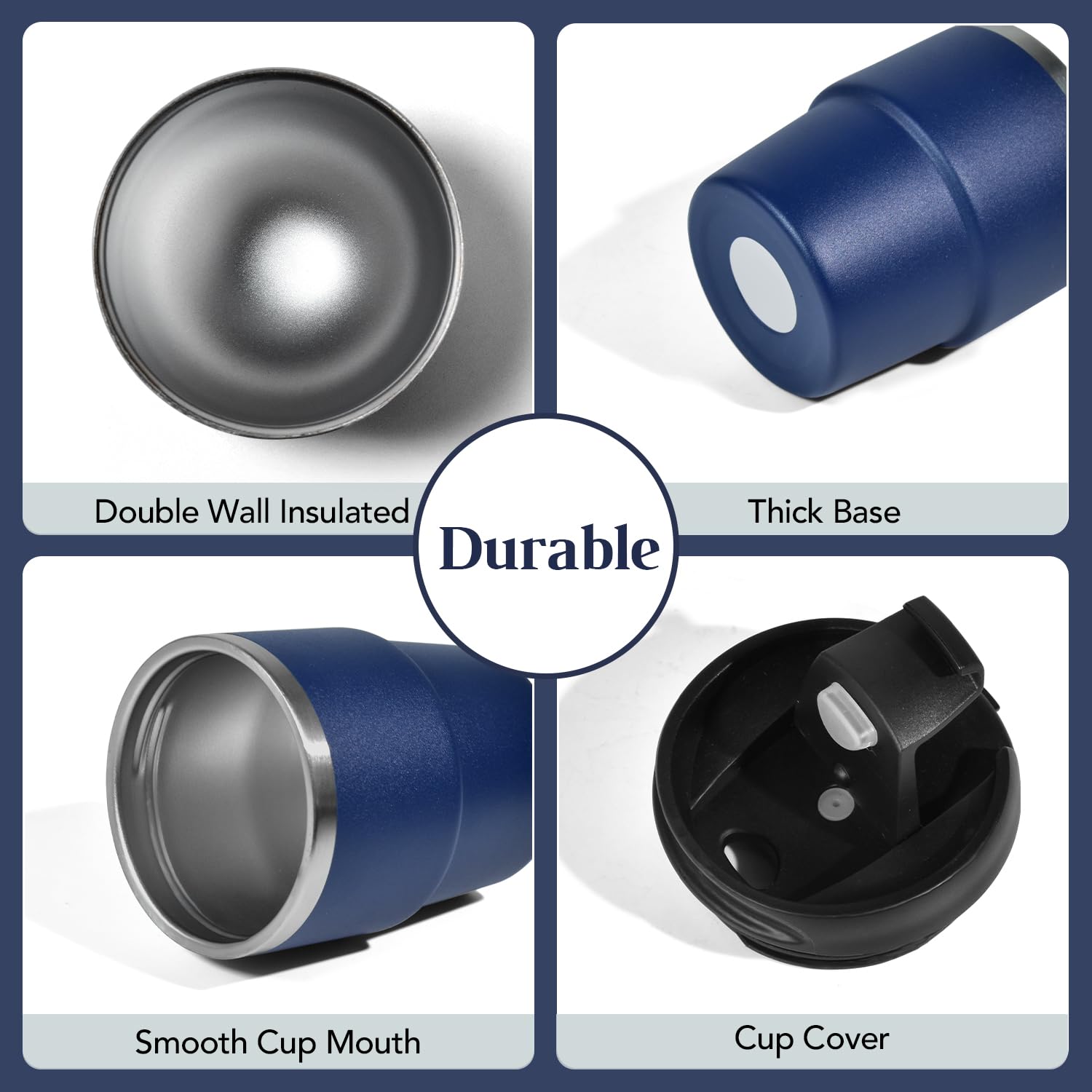 CHLJAR tazas duraderas en acero inoxidable 18/8 para uso diario.