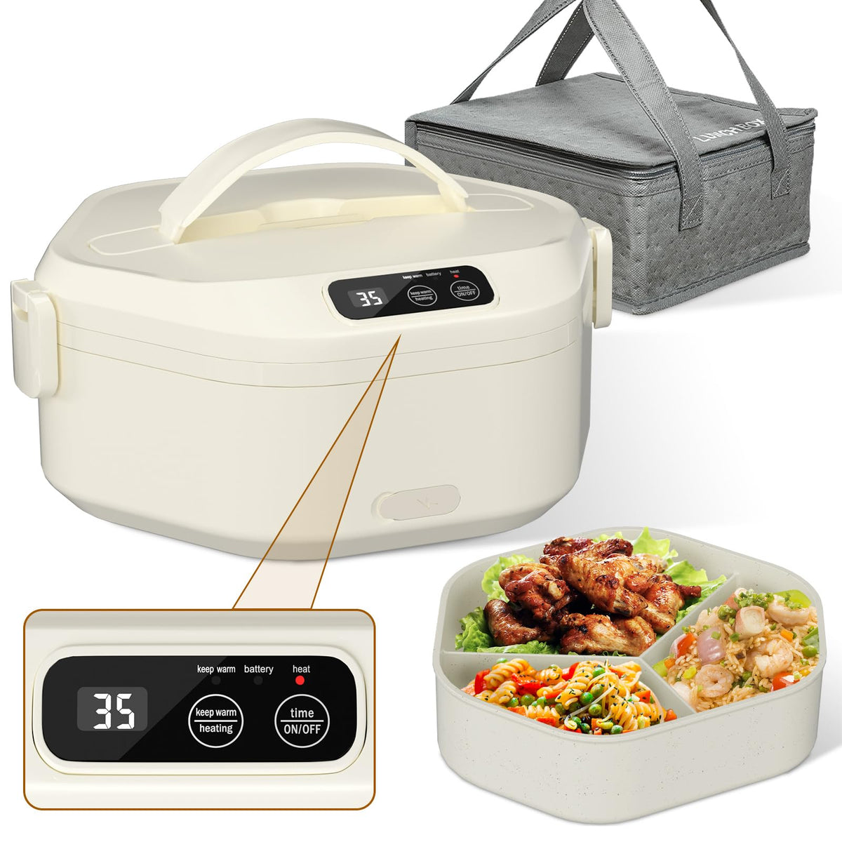 Chloraeon lunchbox calentamiento rápido para comidas al instante