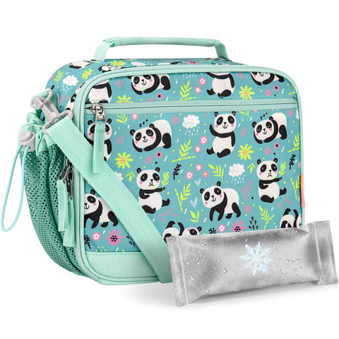 Lonchera Panda de Choco Mocha para niña, color turquesa, espaciosa y a prueba de fugas.