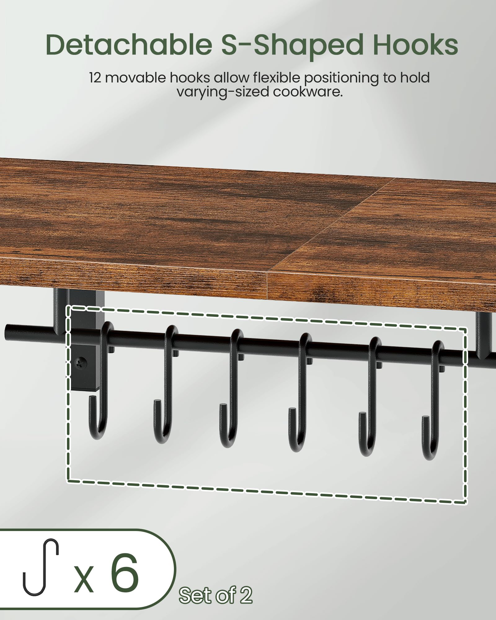 CHOEZON capacidad 44 lb: estructura robusta para utensilios pesados.