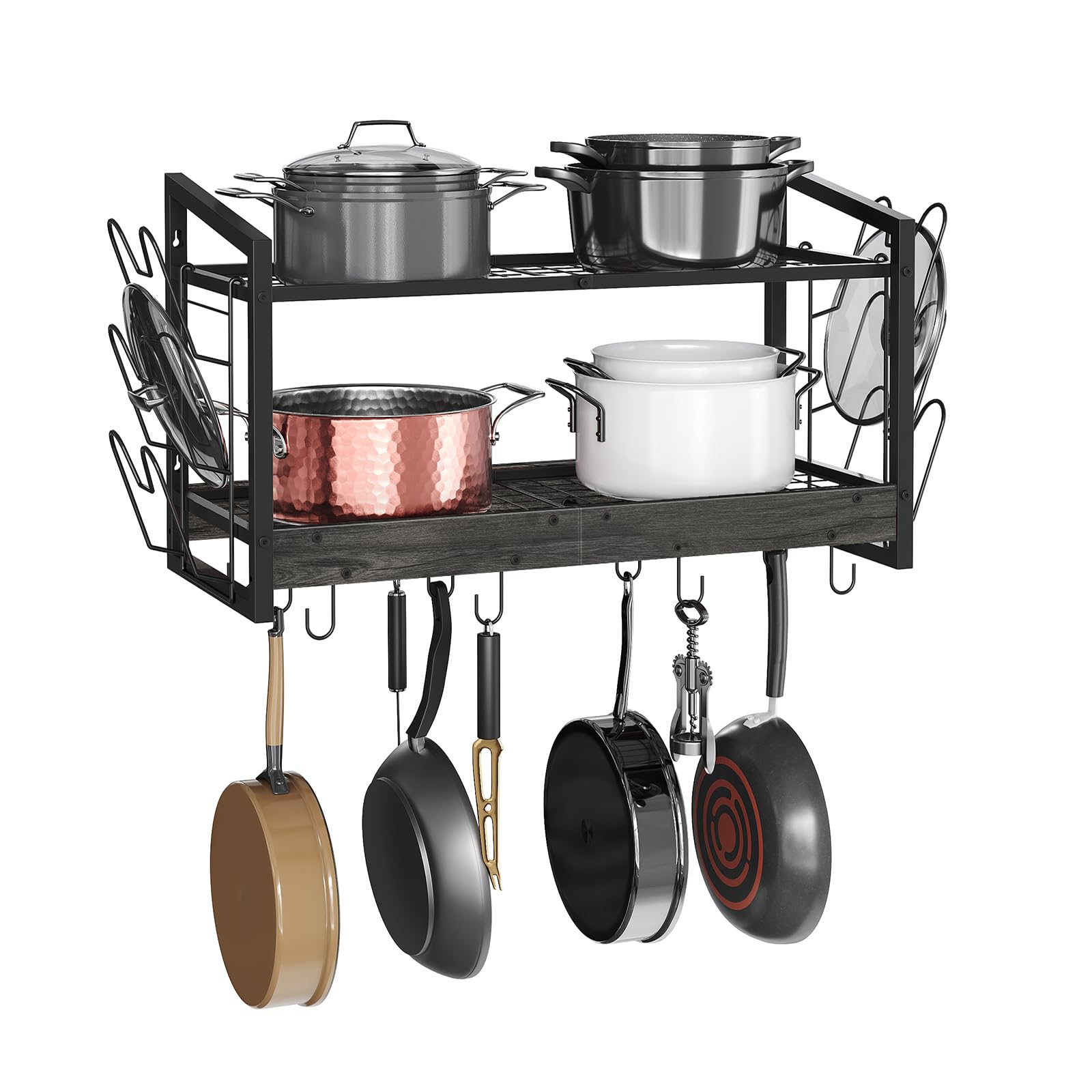 CHOEZON colgador ollas-pared dos niveles para organización eficiente en la cocina