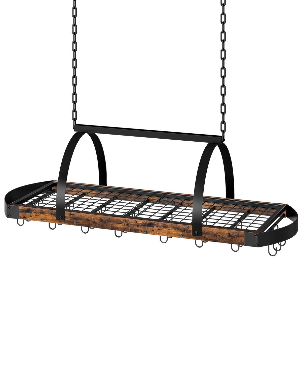 CHOEZON colgador de ollas con estante de malla para ahorrar espacio.