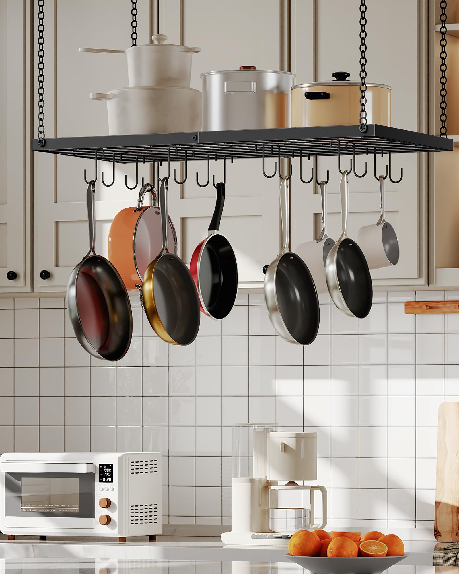 CHOEZON estante de malla para ollas y utensilios, cocina ordenada.