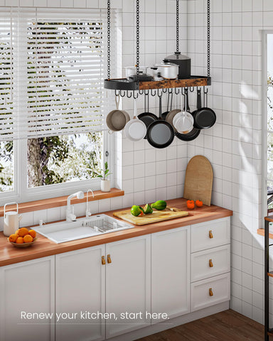 CHOEZON paneles de madera marrón rústico, diseño vintage que alegra la cocina.