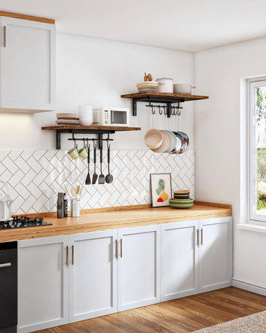 CHOEZON paneles rustico negro: estilo vintage-industrial que realza la cocina.