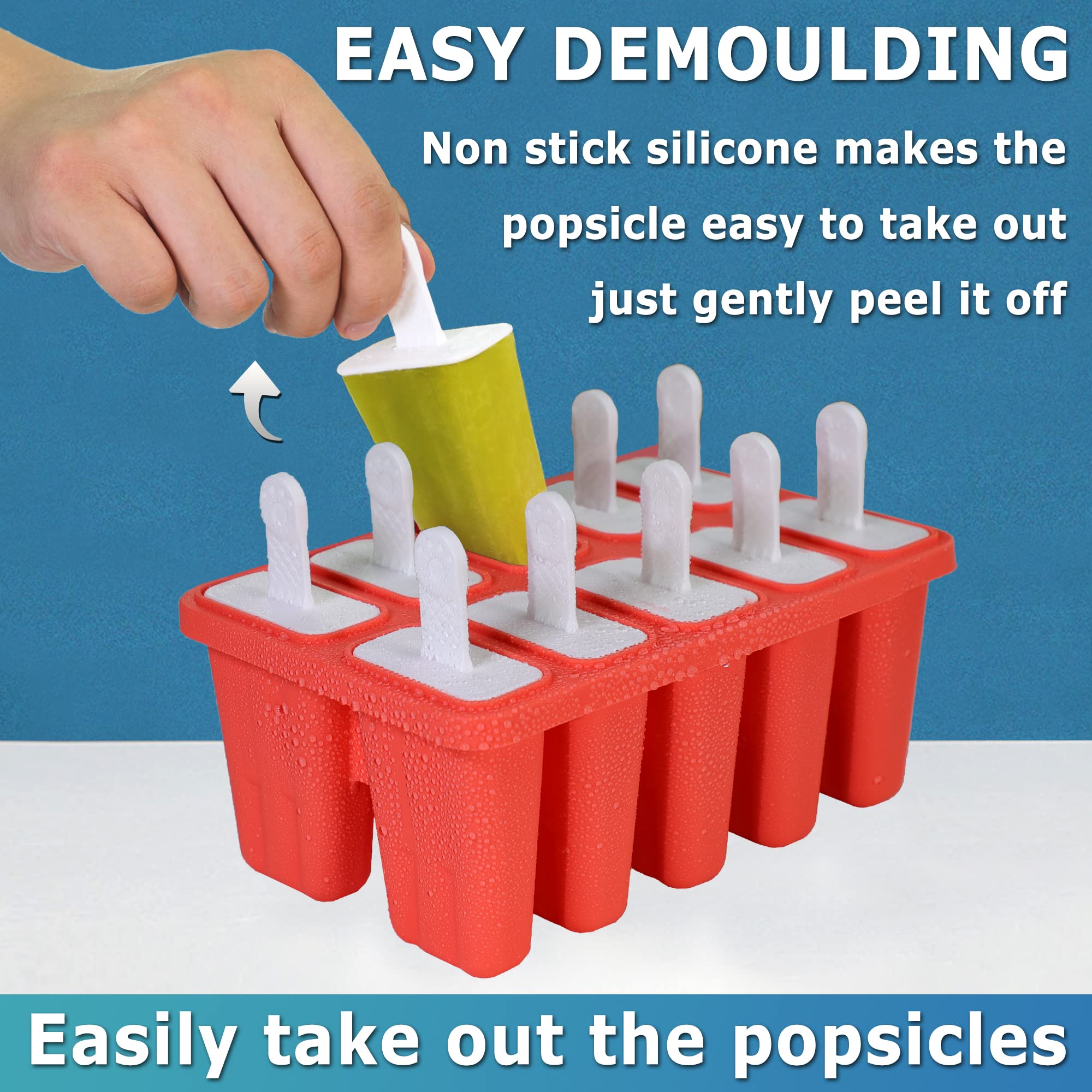 Choicy desmoldado fácil con paletas de silicona, sin pegarse.