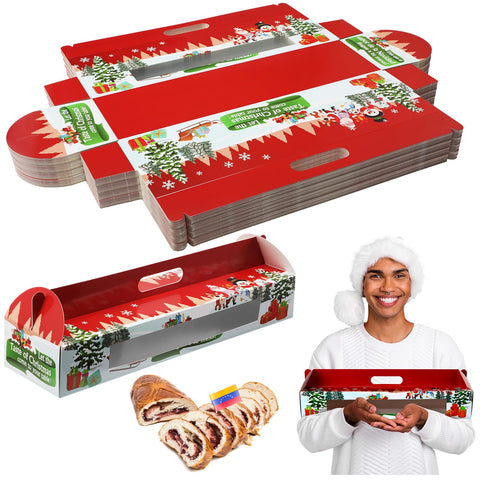 Cholemy caja navideña con ventana para mostrar pan horneado
