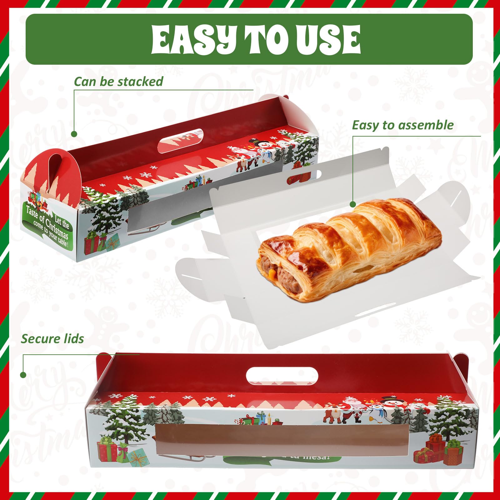 Cholemy caja pan navidad con ventana que exhibe las delicias horneadas
