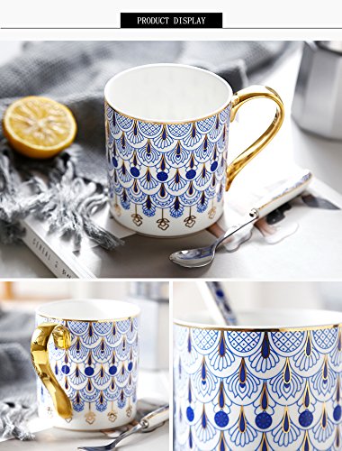CHOOLD juego taza y cucharita dorada, regalo sofisticado para café y té