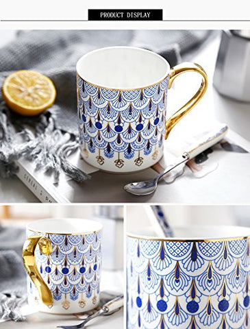 CHOOLD juego taza y cucharita dorada, regalo sofisticado para café y té