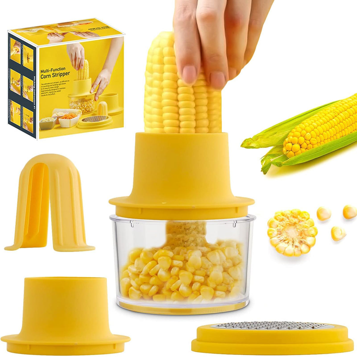 Chooseyo desgranador maíz con tazón seguro para desgranado rápido y limpio.