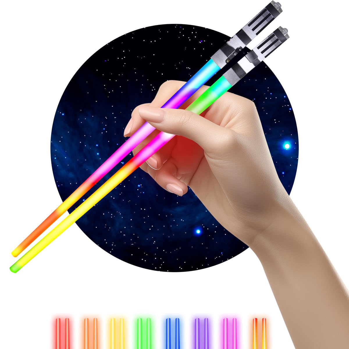ChopSabers palillos con luz encendida para sushi y fiestas