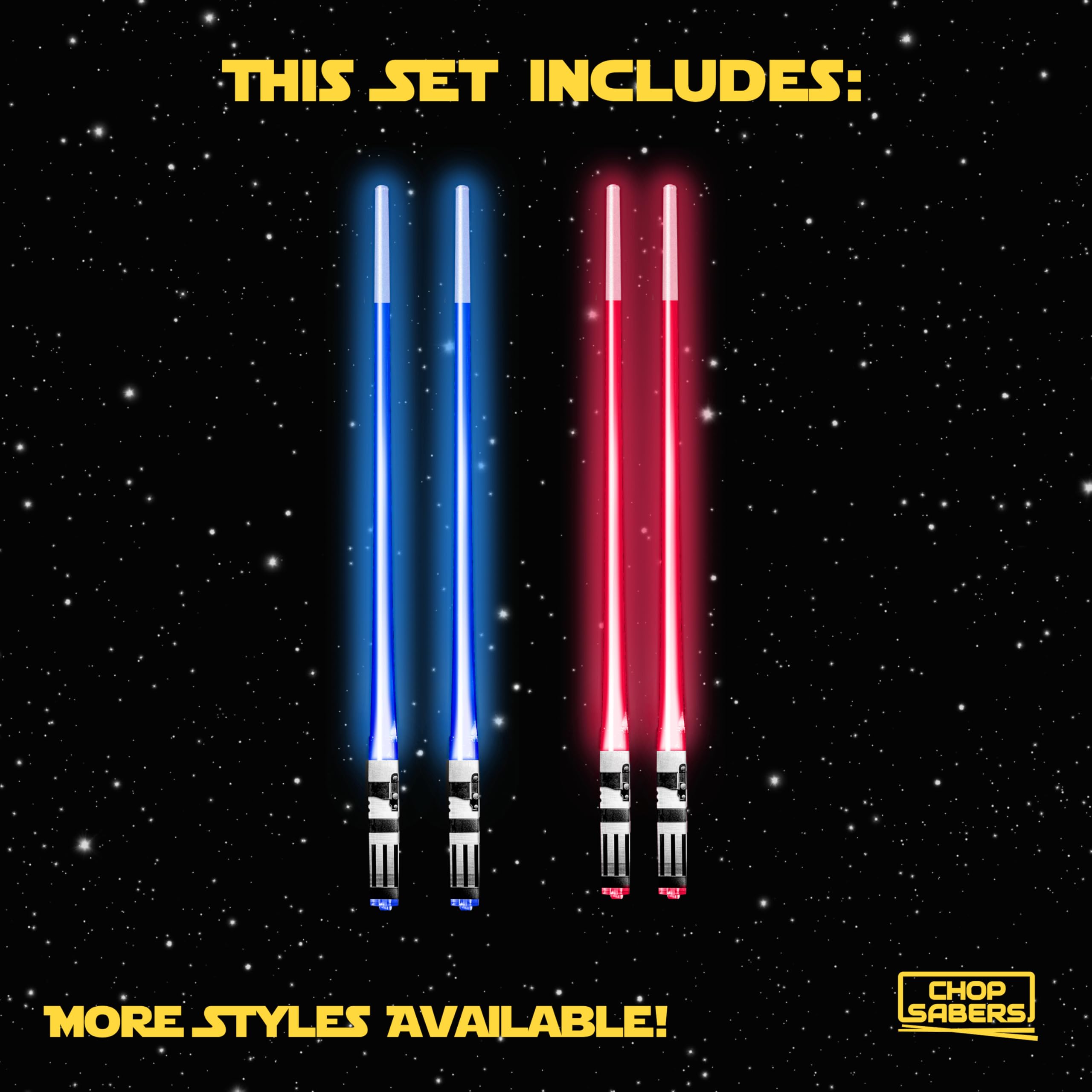 ChopSabers palillos con baterías LR41 incluidas para usar ya